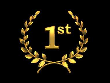 Gold symbol of the victory (first place) clipart