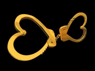 Handcuffs-heart isolated clipart