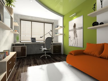 Interior of the modern private office clipart