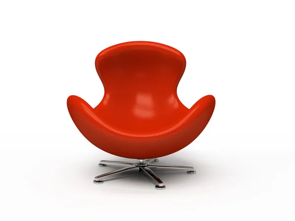 Rode Lederen fauteuil geïsoleerd — Stockfoto