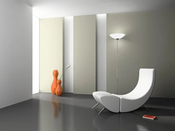 Elegantes Interieur mit weißem Sessel — Stockfoto
