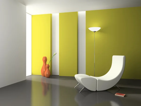 Interior elegante com poltrona branca — Fotografia de Stock