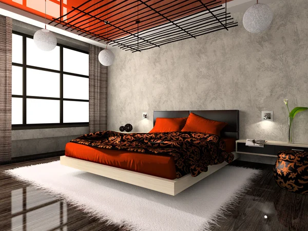 Lyxig interiör av sovrum — Stockfoto