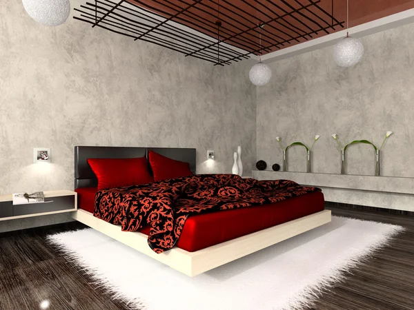 Lyxig interiör av sovrum — Stockfoto