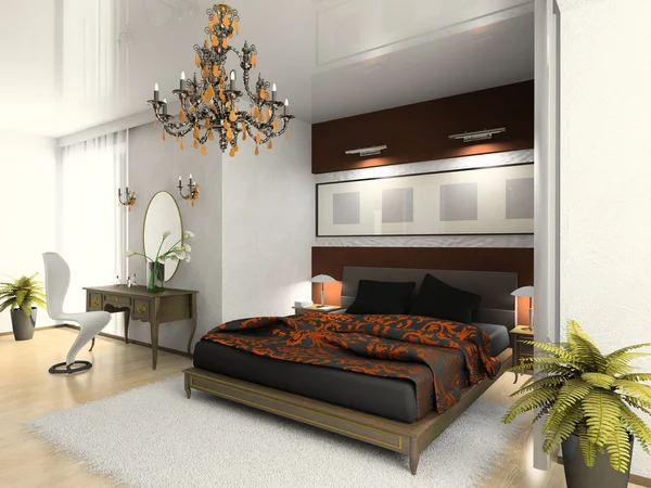 Modern yatak odası 3d — Stok fotoğraf