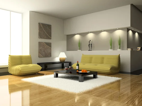 Prohlédni na moderní obývací pokoj — Stock fotografie