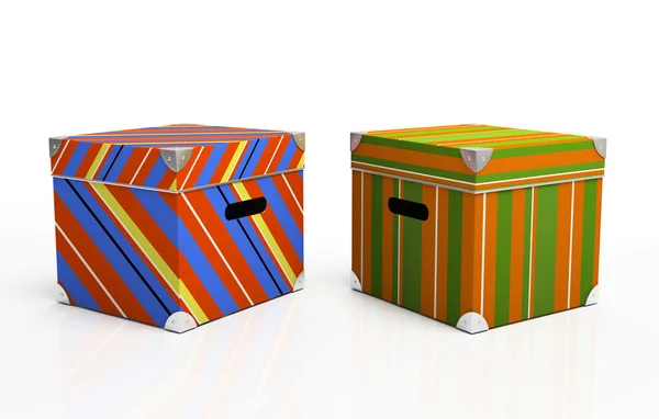 Cajas de cartón multicolor —  Fotos de Stock
