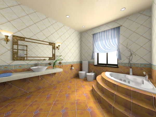 现代浴室的内部 — 图库照片