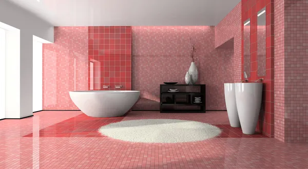 Interior del moderno baño 3D — Foto de Stock