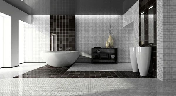 Interiér moderní koupelna 3d Royalty Free Stock Obrázky