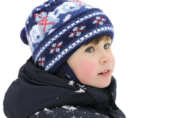 Niño y nieve —  Fotos de Stock