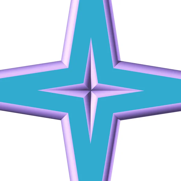 3D hvězda čtyři paprsek — Stock fotografie