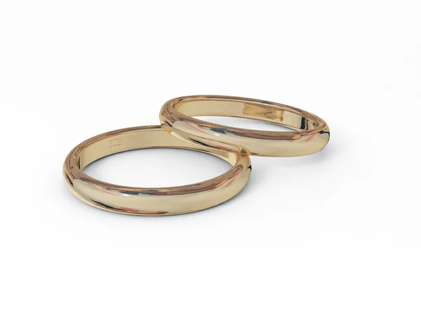 Dva zlaté prsteny Stock Snímky