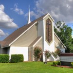 Modern Church with Large Cross in Front Stock Photo by ©Qingwa 7895829