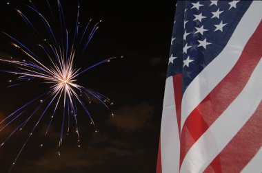 fireworks ile Amerika Birleşik Devletleri bayrağı