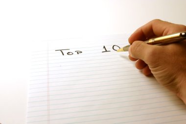 TOP TEN - Notepad & Pen clipart