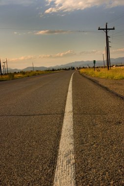 Road and the White Line on the Freeway clipart