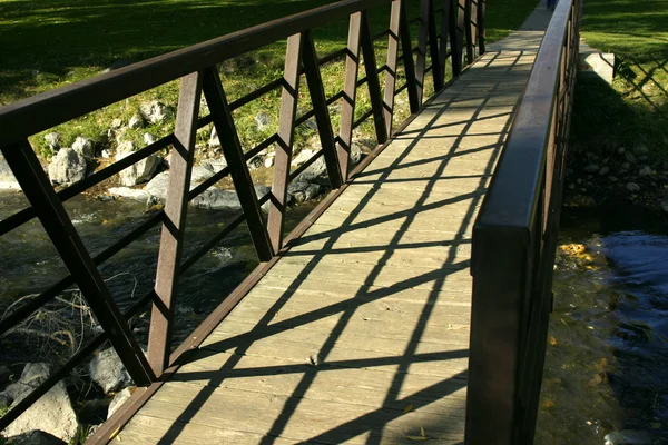 Zblízka na mostě v parku — Stock fotografie