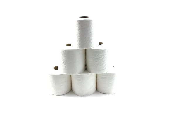 stock image Isolated Toilet Papers forming a Pyramid