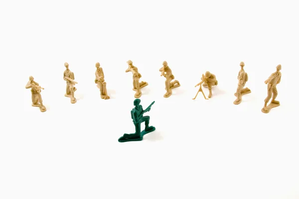 Stubborn Concept - Plastic Army Men — Stock Photo, Image
