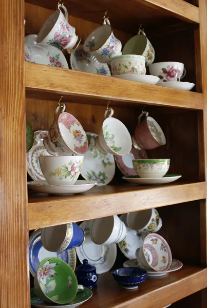 China Cabinet full of Cups — Stock Photo, Image