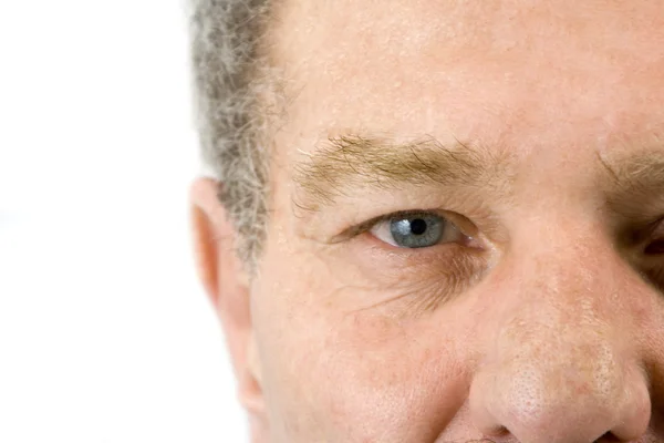 stock image Close up on the face of a baby boomer