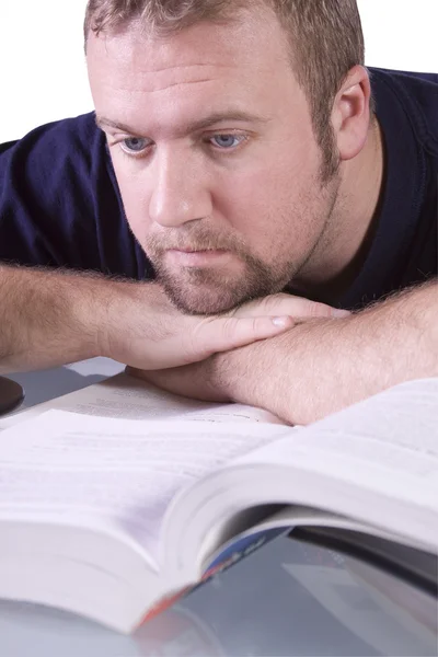 College Student with Books on the Table — Stock Photo, Image