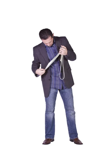 Businessman Choosing A Tie — Stock Photo, Image