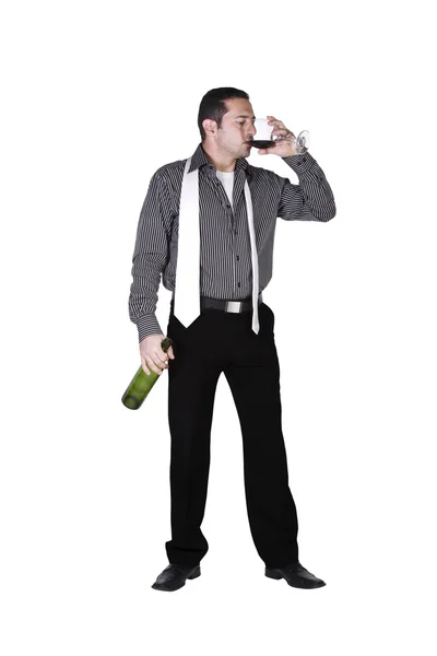 Businessman celebrating with a glass — Stock Photo, Image