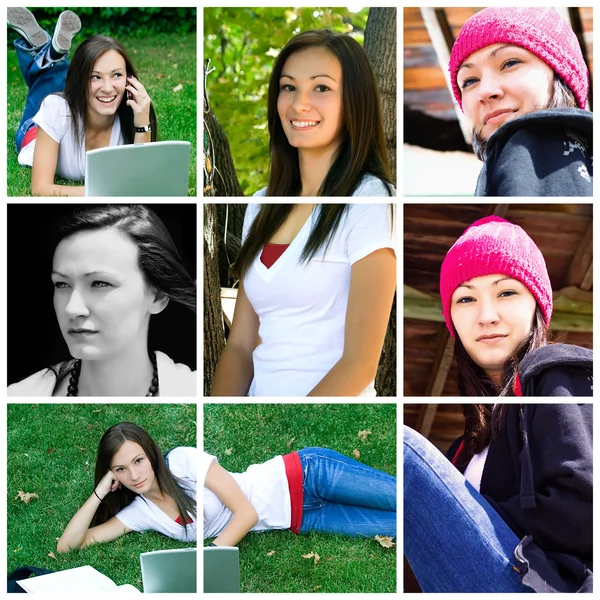 Hermosa adolescente collage — Foto de Stock