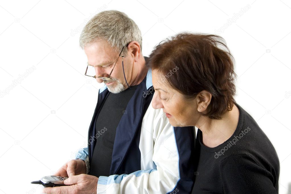 Couple checking the text message