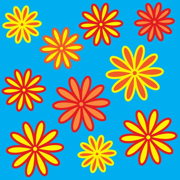 Las flores brillantes varicoloradas . — Archivo Imágenes Vectoriales