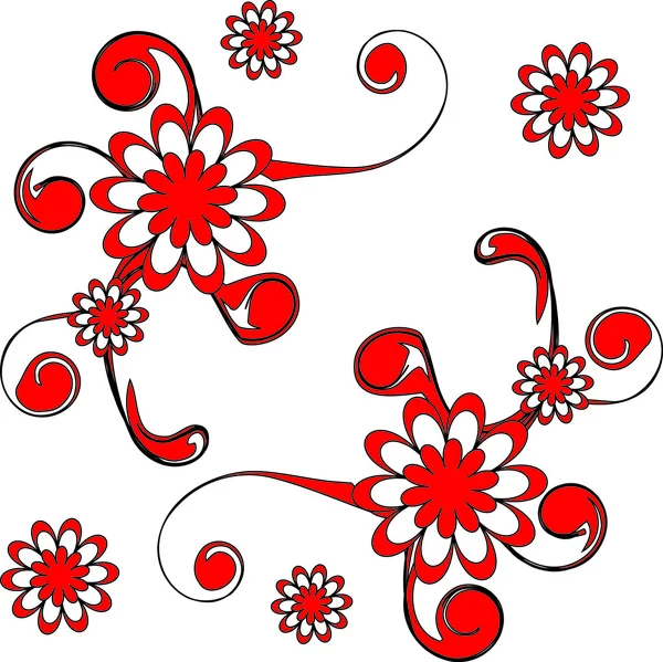 Las flores rojas brillantes . — Archivo Imágenes Vectoriales