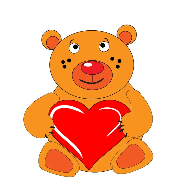 Η αρκούδα cub κρατά στο χέρι καρδιά. — Διανυσματικό Αρχείο