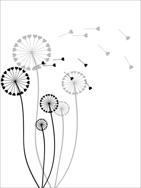The Dandelions by summer. — Stock Vector
