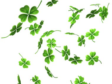 Falling Shamrock Leaves clipart