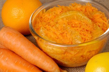 Moroccan carrot salad with orange clipart