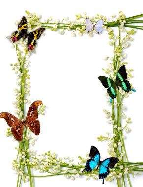 Colorful Summer Frame With Butterflies clipart