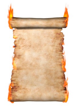 Burning Roll Of Parchment clipart