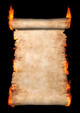 Burning Roll Of Parchment clipart