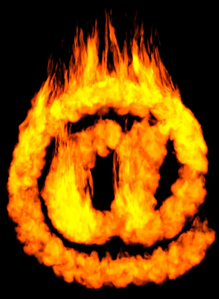 Burning E-mail Symbol AT — Stock Photo, Image