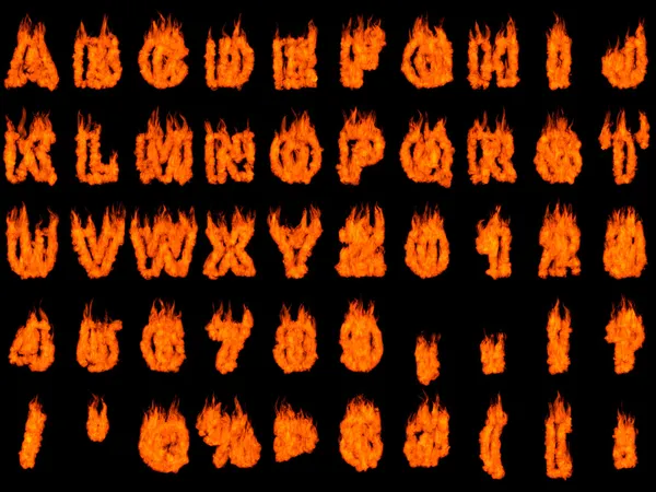 Alev alev yanan alfabe 2 — Stok fotoğraf