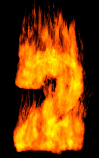 Brennende Nummer zwei — Stockfoto