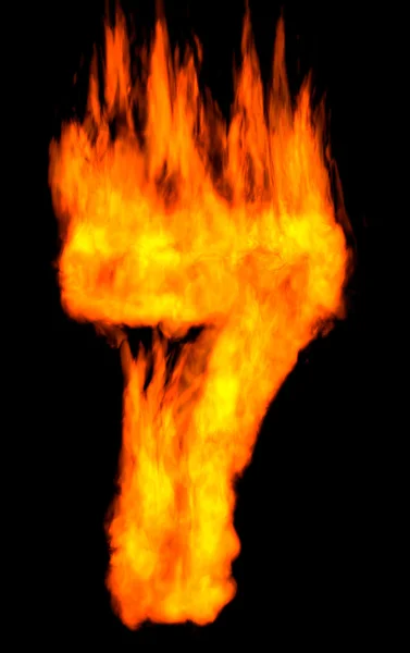 Brennende Nummer sieben — Stockfoto