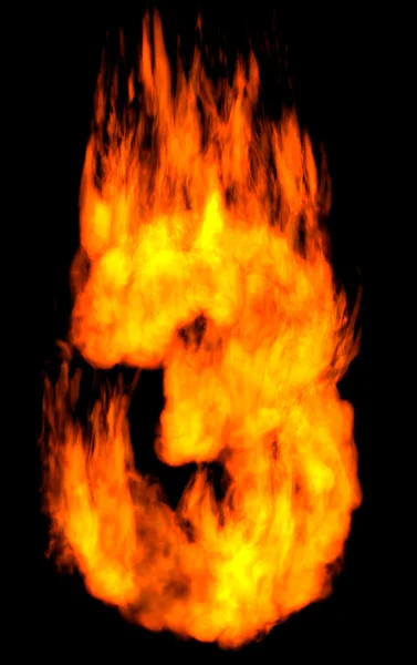 Brennende Nummer drei — Stockfoto