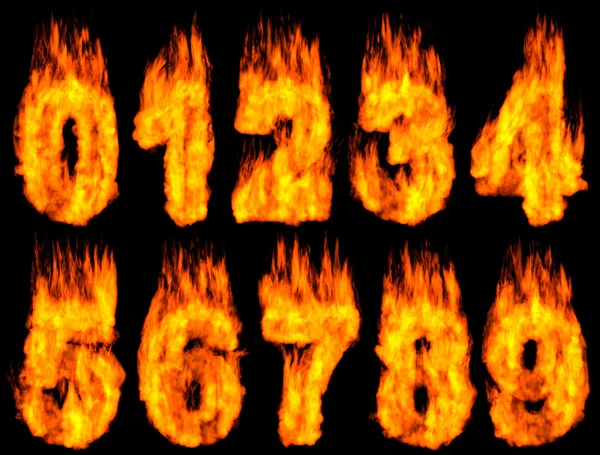 Dígitos em chamas — Fotografia de Stock
