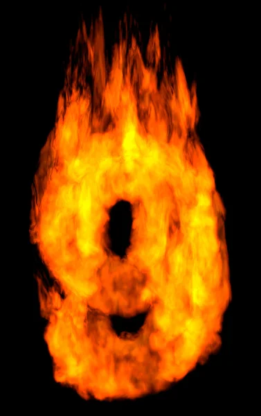 Burning number nine — Stock Photo, Image