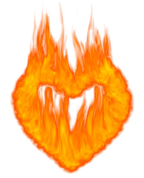 燃烧的心符号 — 图库照片