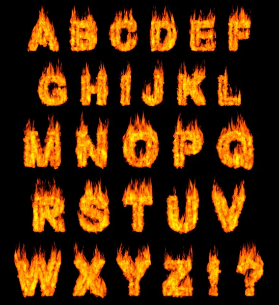 불타는 알파벳 — 스톡 사진
