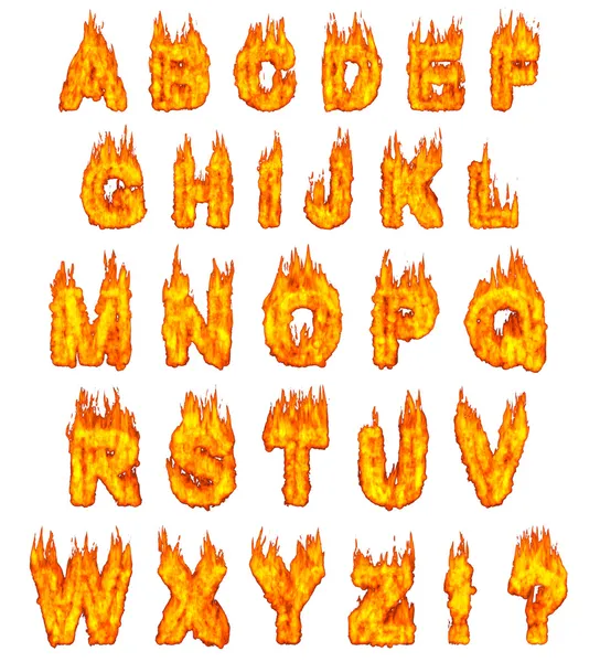 燃烧字母表 — 图库照片
